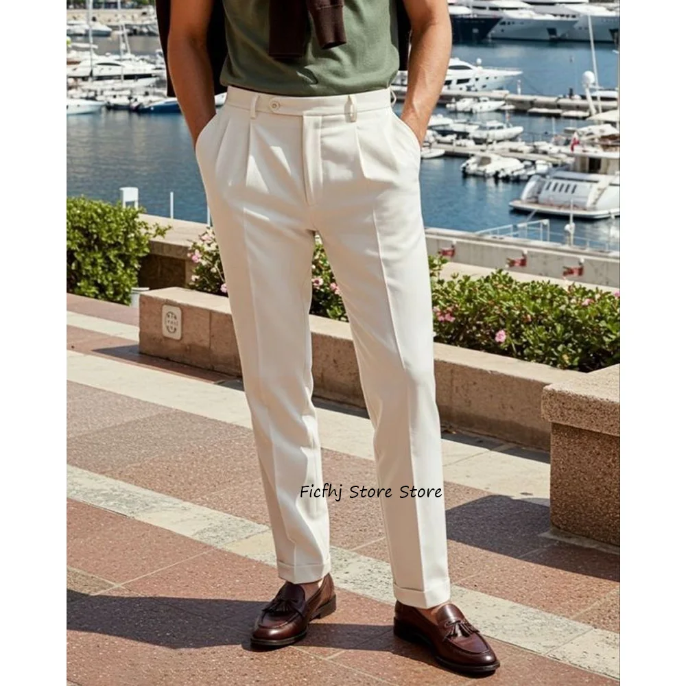 

Деловые повседневные брюки для мужчин, мужские брюки пошив, прямые брюки из полиэстера, однотонные рабочие брюки, классическая одежда