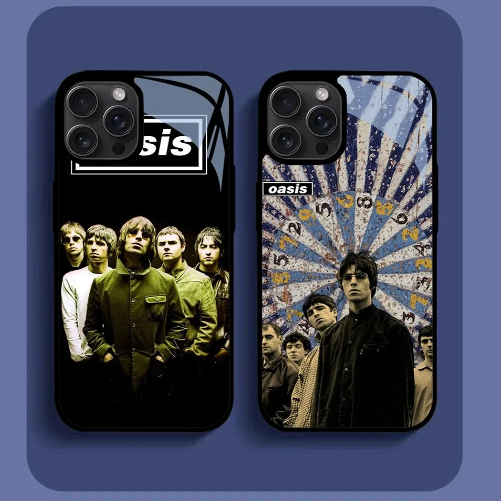 Hot Band O-Oasis Phone Case For iPhone16 15 14 13 12 11 Pro Xs Max Mini XR X 7 8 Plus luxury Mirror Hard Funda