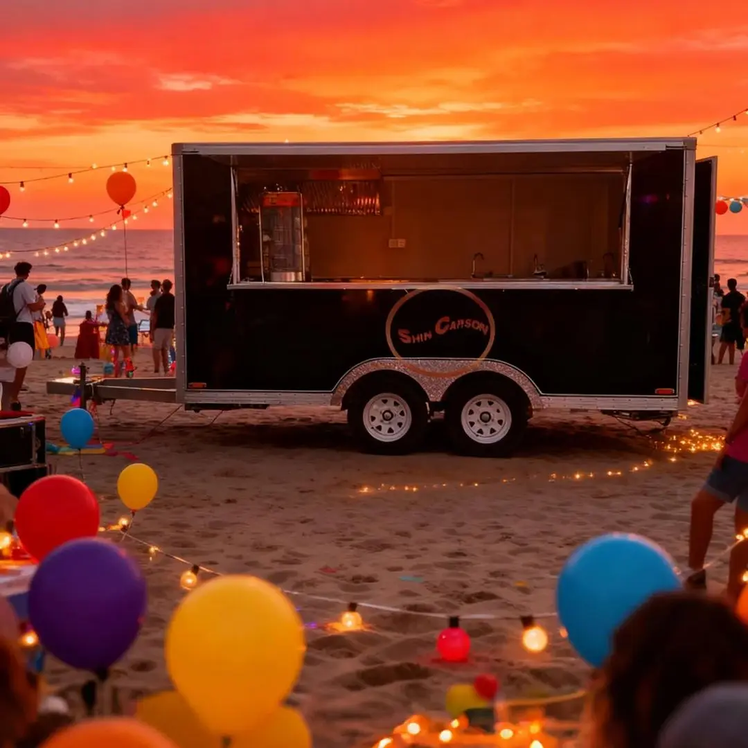 

Foldable Portable Outdoor Food Trailer Large-Capacity Storage Handcart for Camping Picnics Mobile Street Vendor Cart