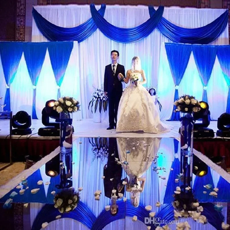 Luxuriöser Reflektierender Spiegel-Läufer 1M Breit Hochzeitsteppich Laufweg Bodendekoration für Party Bankett Events Gold Silber – Detail 1