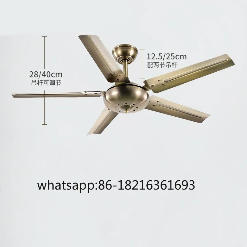 

Бытовой потолочный вентилятор Ресторан Черный Ретро промышленный ветроэнергетический вентилятор Железный лист Потолочный вентилятор Большой ветер Гостиная