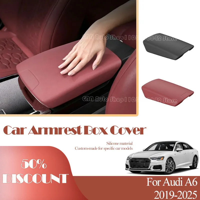 for-audi-a6-2019-2025-4k-car-middle-console-armrest-box-cover-storage-case-silicone-protective-cushion-auto-interior-accessories
