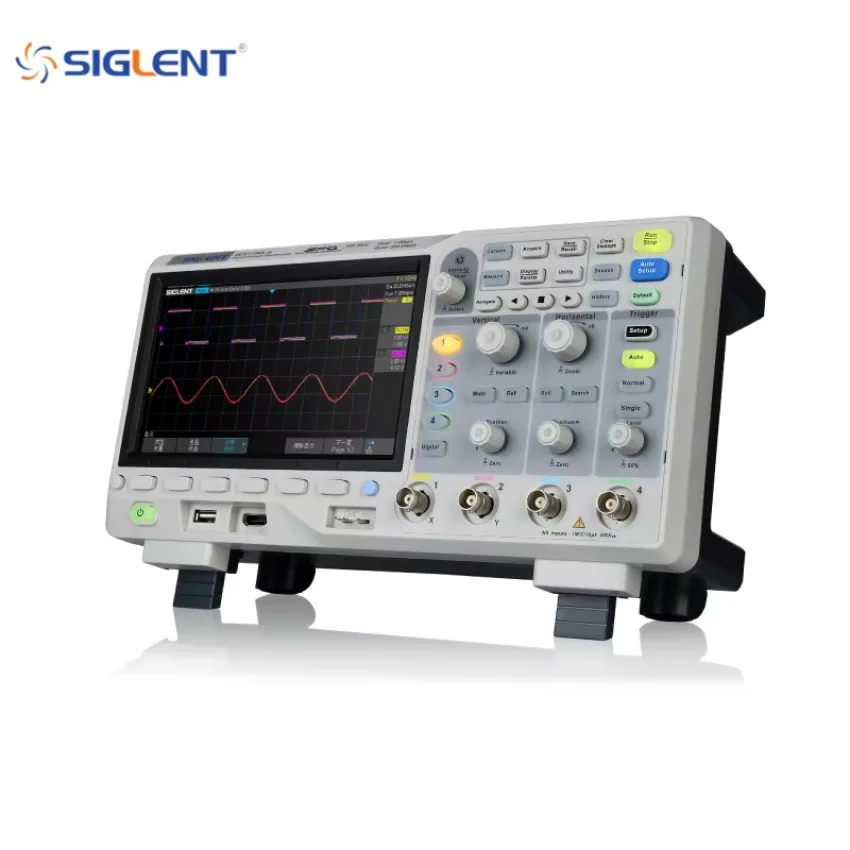 Osciloscopio Digital Siglent SDS1104X-E de 4 Canales, 2Gsa/s, 100Mpts/ch, 12 Bits, 500MHz, Super Fósforo, Funciones Matemáticas FFT