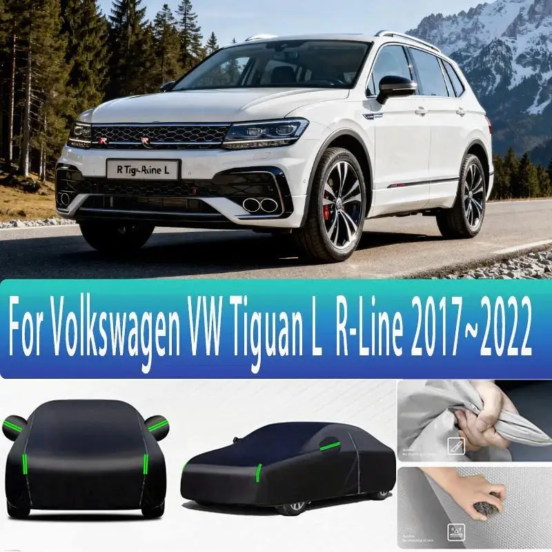 لكامل ل Volkswagen VW Tiguan L R Line 2017 ~ 2022 مقاوم للماء والغبار حماية خارجية ظلة أغطية السيارات