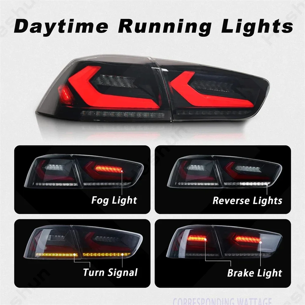 4 Piece Led Rear Lamp for Lancer CX CY CZ 8330A108 2007-2020 Rear Led Light for EVO Rear Dynamic Lamp for Fortis Stop Lamp