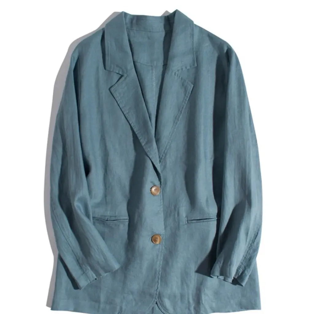 

Women's Casual Artistic Loose Fit Long Sleeve Suit Coat Autumn New Style Small Tailored Coat for Fashionable Ladies