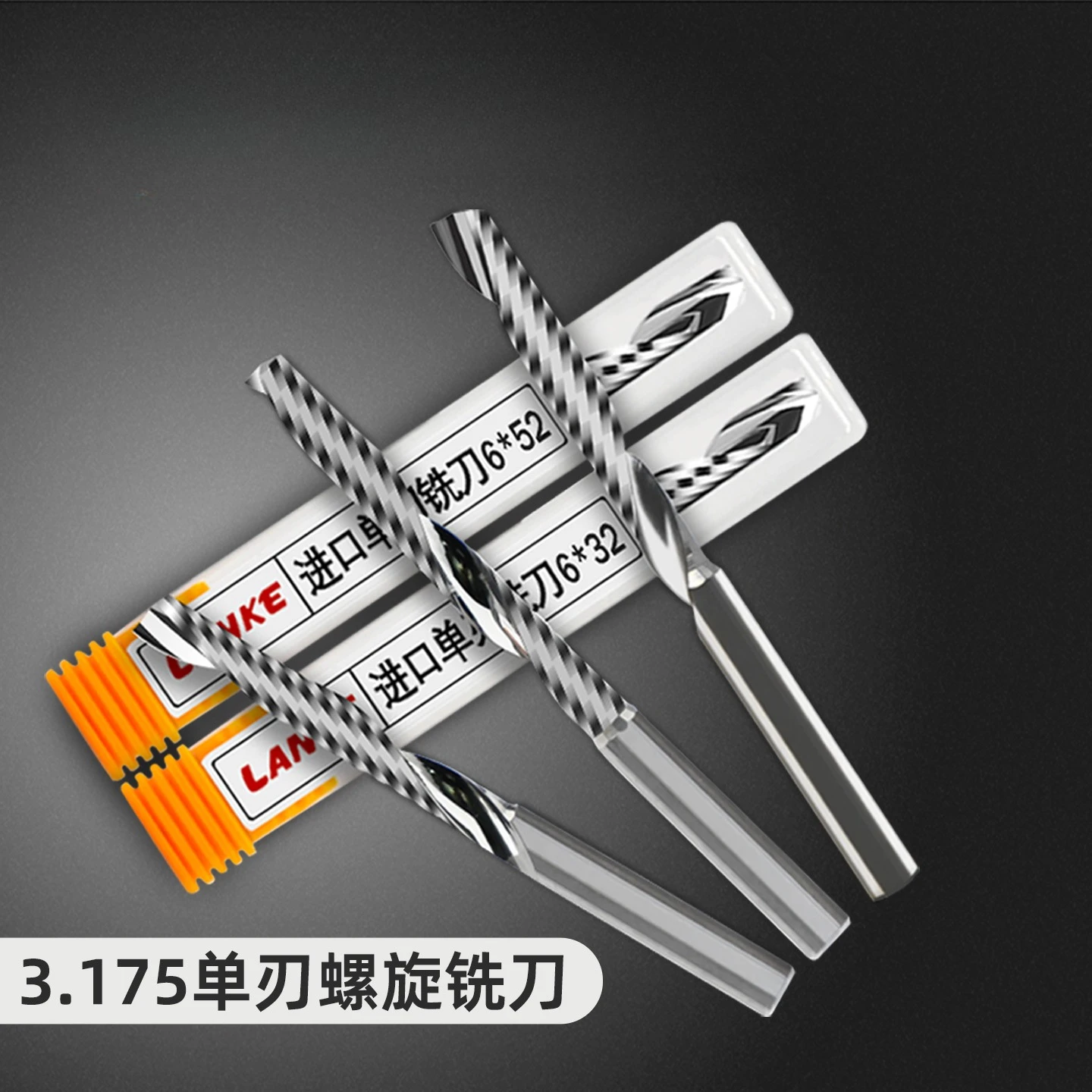 

10pcs Single Flute End Mill 3.175 （1/8“”）shank Spiral Router Bits for Cut Wood/Plastic 1 Flute CNC Milling Cutter