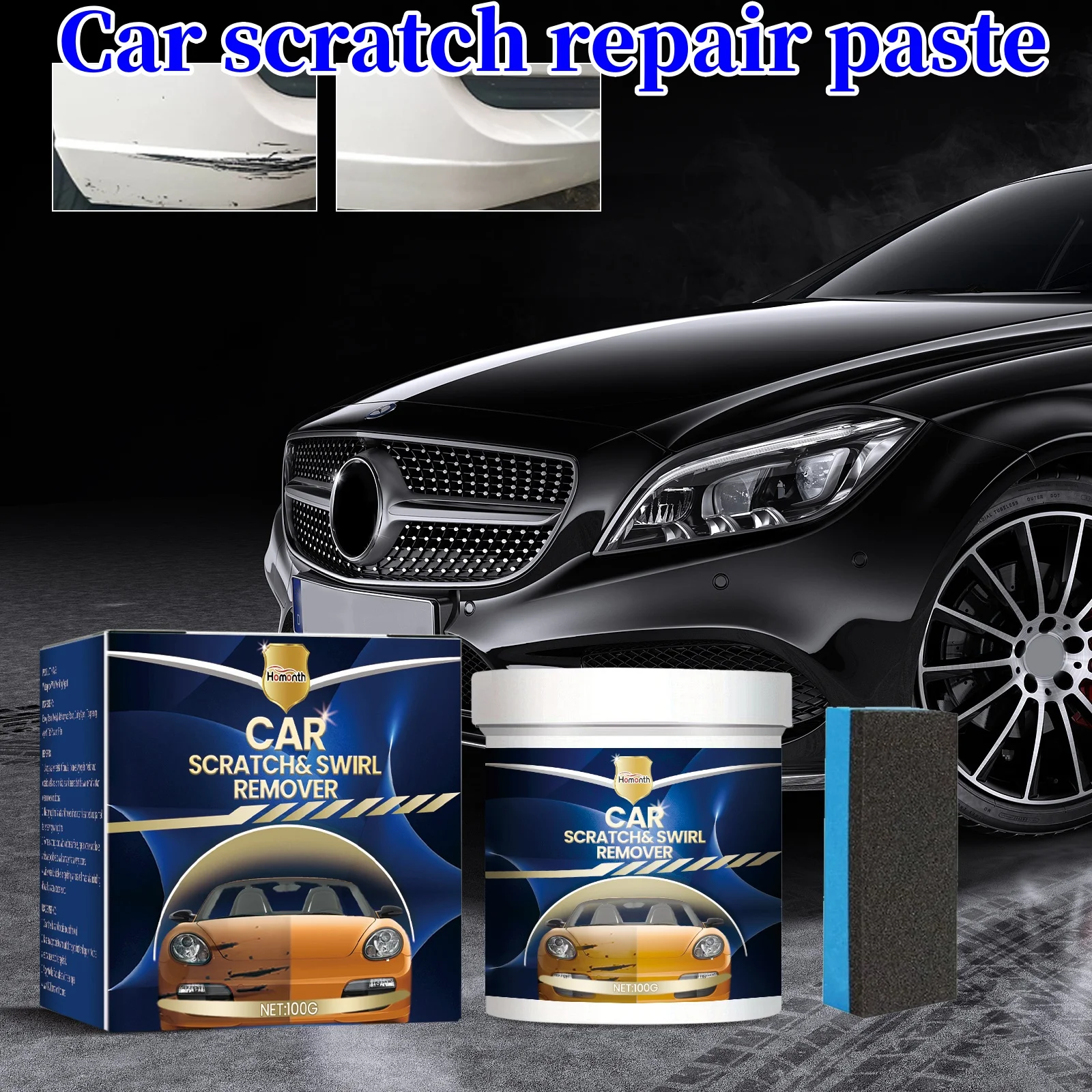 Homonth Auto Kras Reparatie Crème Autolak Reparatie Essentie Met Spons Auto Detaillering Keramische Wax Polijstmachine Voor Auto Accessoires