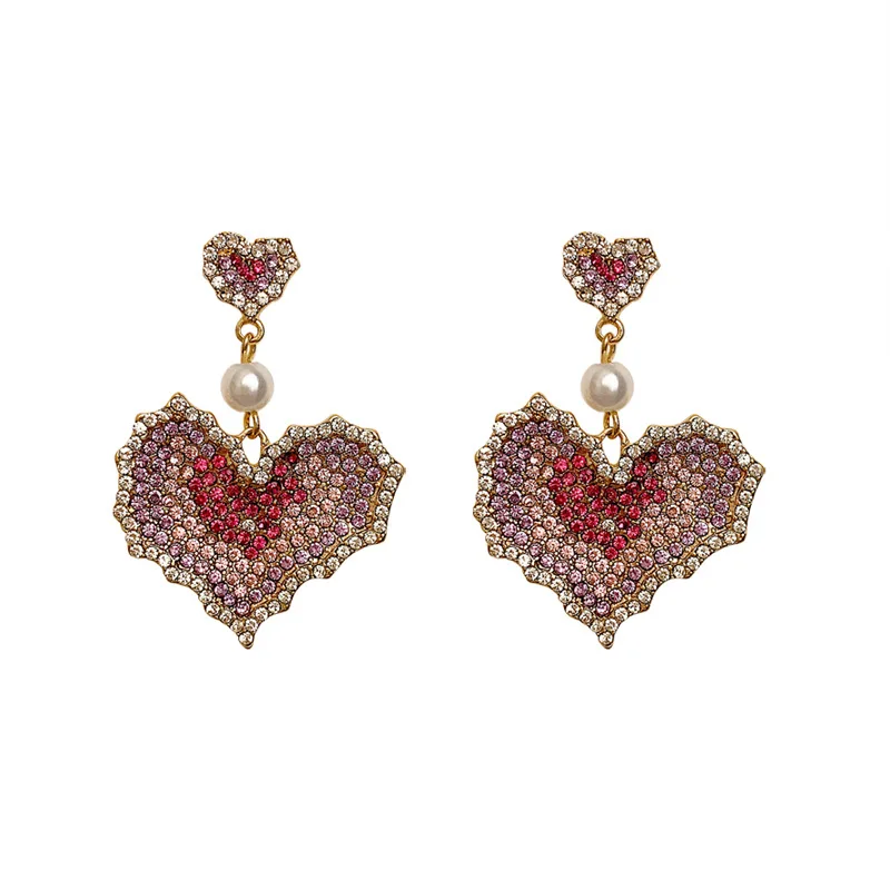 New Color Size Love Earrings Web Celebrity Temperament Web Celebrity Earrings Female Ins Exaggerated Earrings Female
