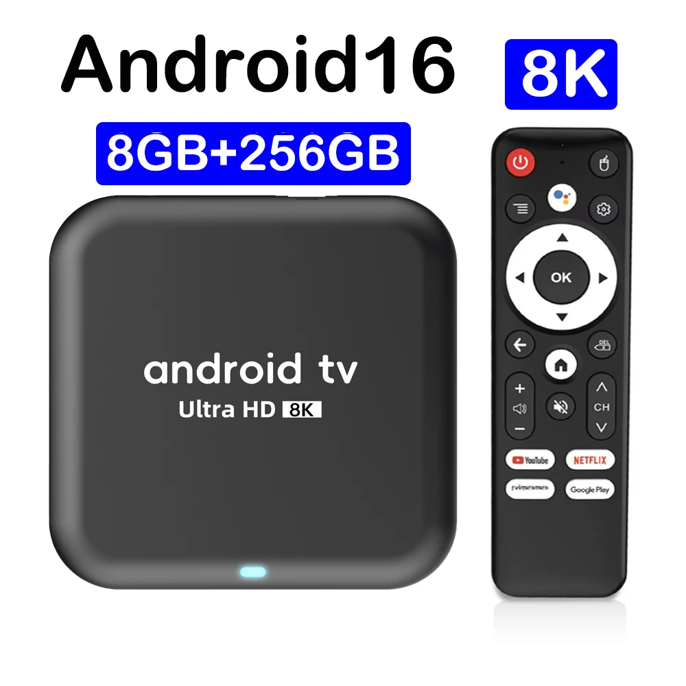 YOZHIXU Q18 Smart Home Theater Android 16 8K HD RK3518 Google Assistant Bluetooth 6.0 Wifi6 5G 8GB 128GB Streaming Media Player