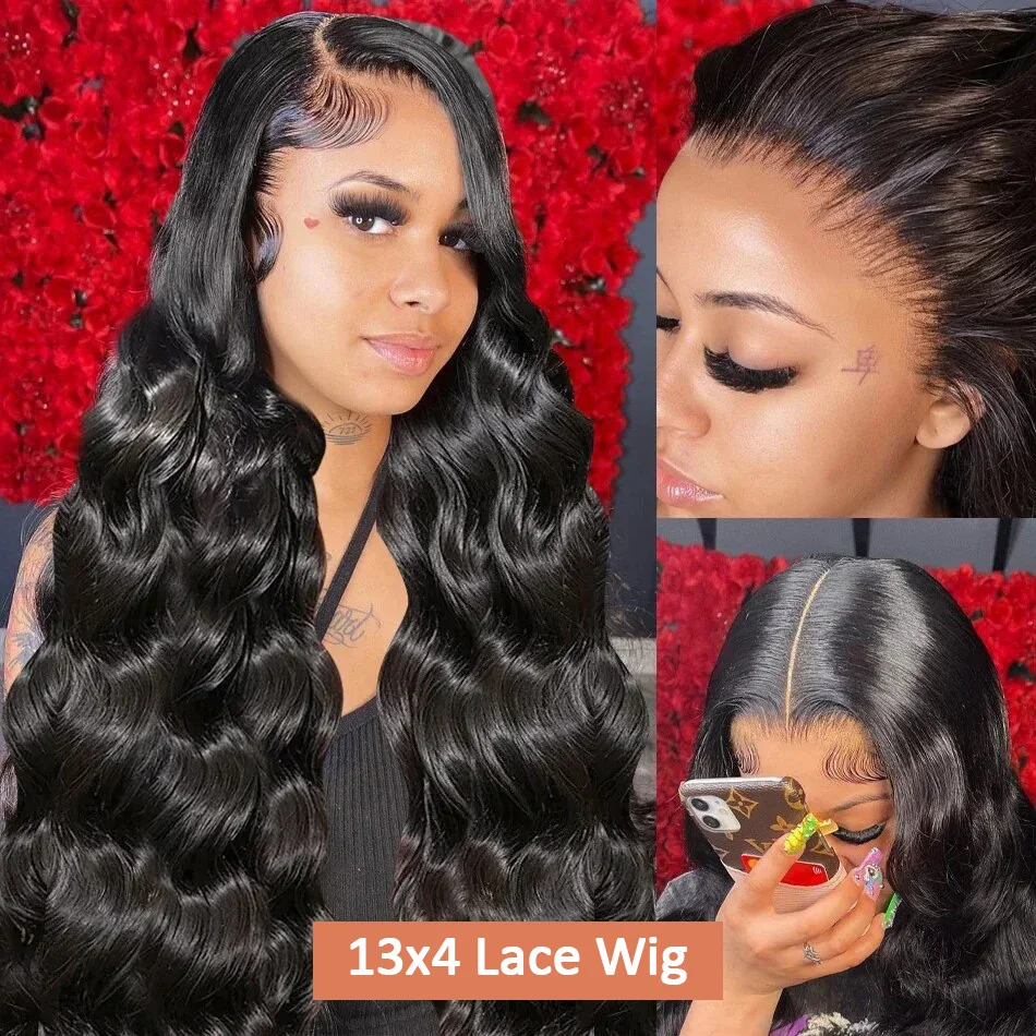 30 Inch Body Wave 360 HD Transparent 13x6 Lace Front Human Hair Wigs Brazilian Remy 250 Density 13x4 Frontal Wig For Women