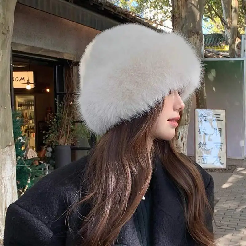 رشاقته أفخم الدافئة الفراء قبعة للنساء رقيق قبعة الشتاء الدافئة سميكة قبعة قبعات المنغولية للطقس البارد الثلوج قبعات