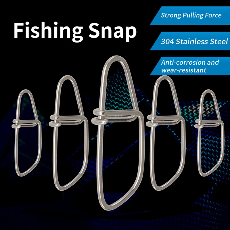 ZYZHE Fishing Snap Stainless Steel Anticorrosive Wear-resistant Fishing Accessories Fishing Swivel Hooks Line Clip Lock Tackle