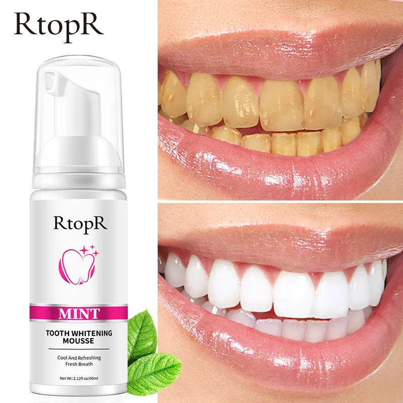 3PCS RtopR Mint Whitening Toothpaste Fresh Breath Removes Plaque Tea Stains Coffee Stains Improve Yellow Teeth Toothpaste