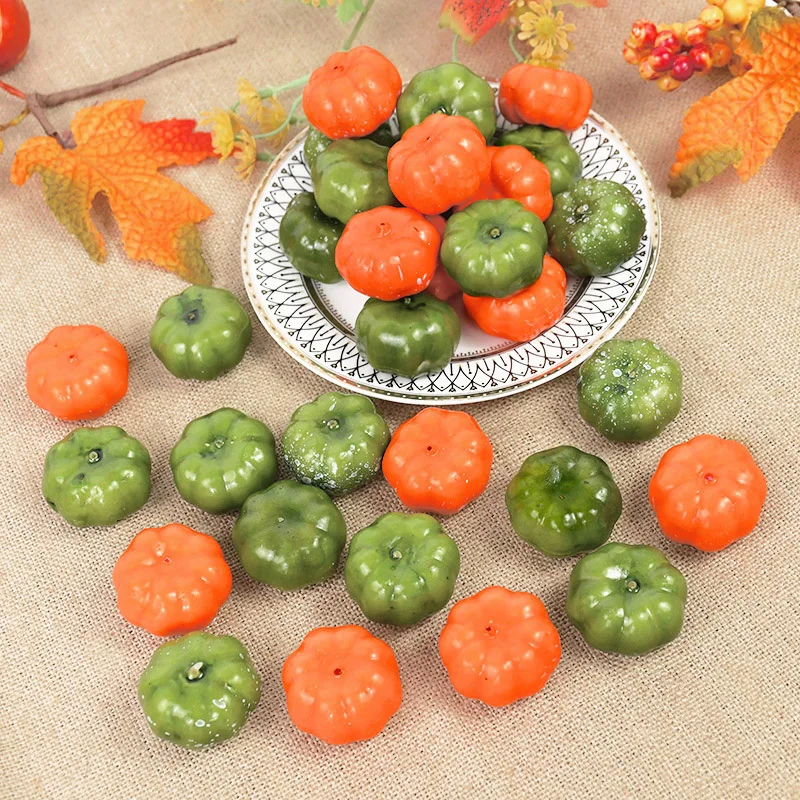 25pcs Mini Halloween Artificial Pumpkin Foam Fake Pumpkin Happy Halloween Party Decoration For Home Thanksgiving Diy Decor Craft