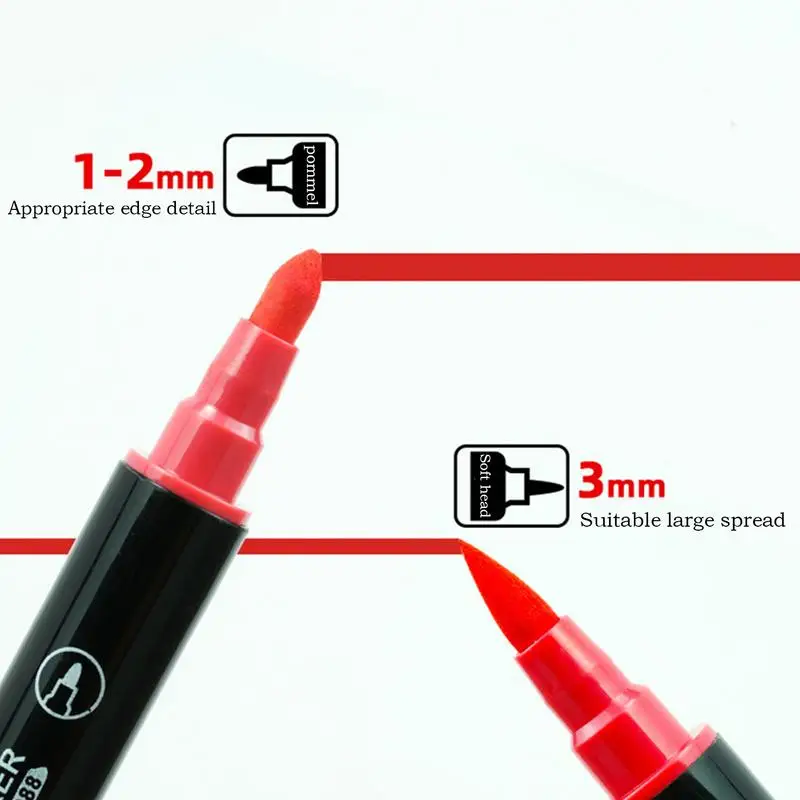 Farbmarker, Farbstifte, Acryl-Marker-Set, wasserdicht, 24/36 Farben, Pinselspitze, Schreibwaren, Kunstbedarf zum Malen von Graffiti
