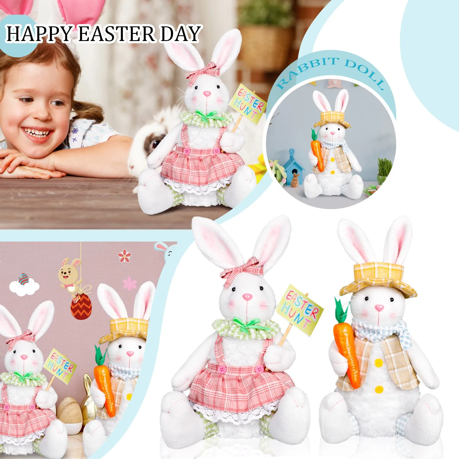 Easter Bunny Decorations Easter Decorations Easter Gnomes Handmade Swedish Gnome Dolls Home Indoor Outdoor Spring Decorations - Detail 1
