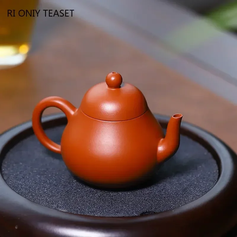 85ml Yixing Purple Clay Teapots Famous Artists Handmade Pear-shaped Small Capacity Tea Pot Kettle Chinese Zisha Tea Set Teaware