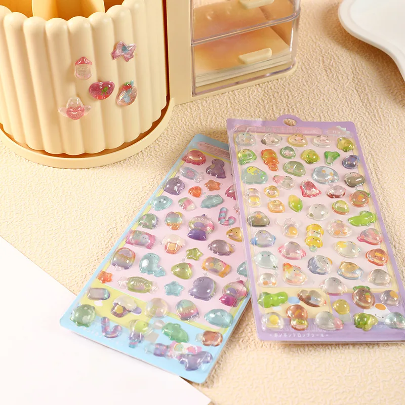 1~6pcs Children Stickers Cartoon 3D Relief Drop Stickers Cute Animals Candy Ghost Stationery Sticker School Office Supplies TMZ