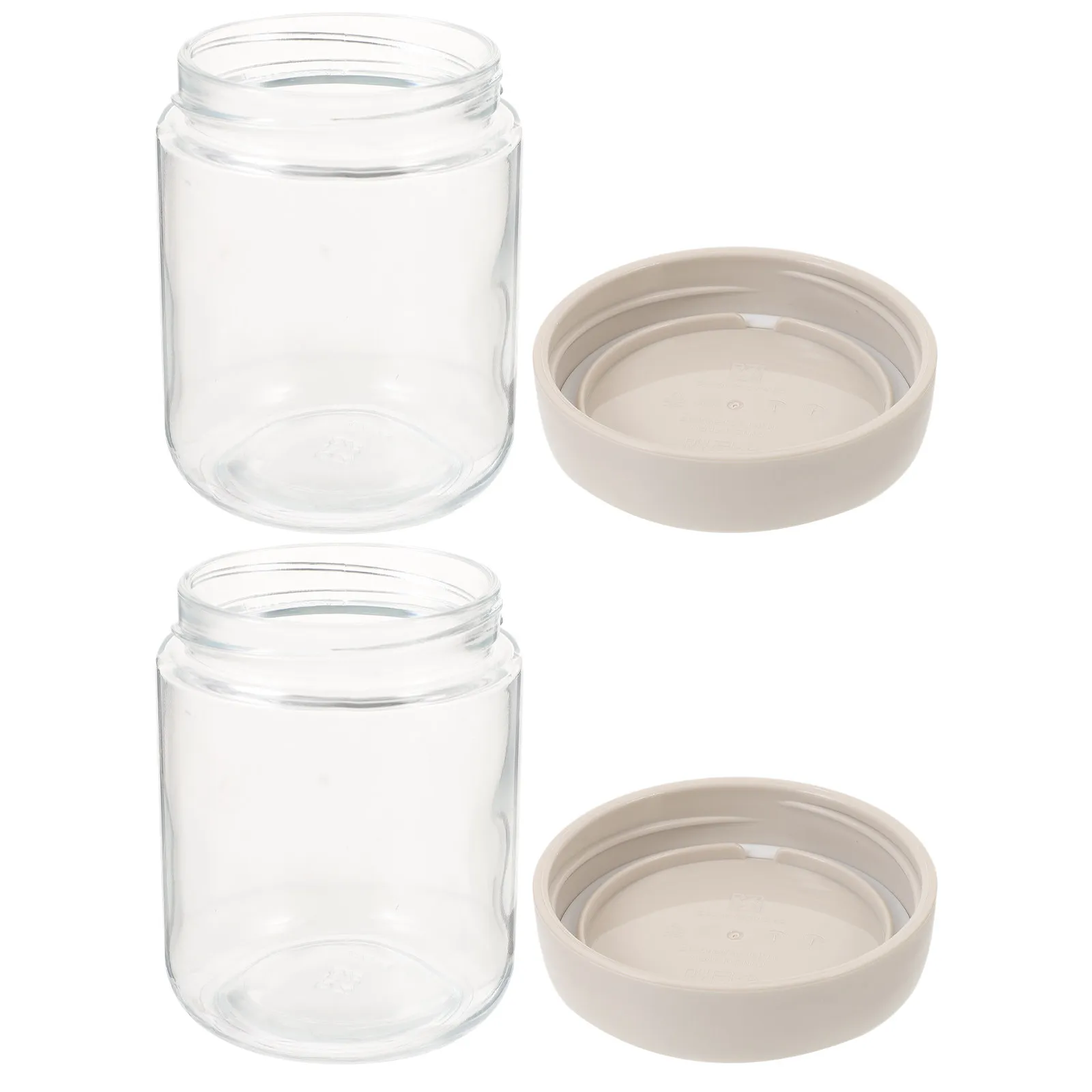 2Pcs Airtight Glass Storage Jar Set Clear Leakproof Food Container for Tea Coffee Beans Dried Fruit Cereals Kitchen Canisters