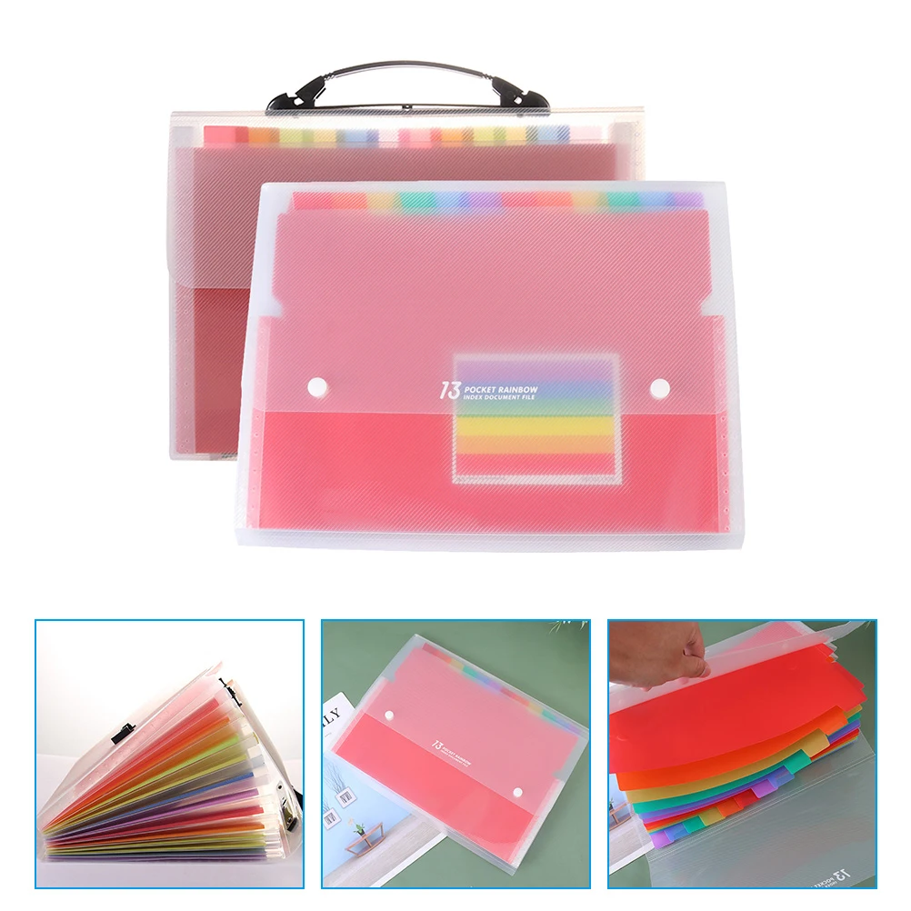 

2pcs File Organizer Set High-Capacity Portable Document Folder For A4 Paper Business Cards Receipts Large Storage Accordion