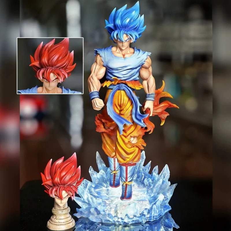 

Dragon Ball 33cm Kirin Super Blue Wukong Double Headed Carving Can Shine Anime Handmade Desktop Ornament Gk Model Gift Statue