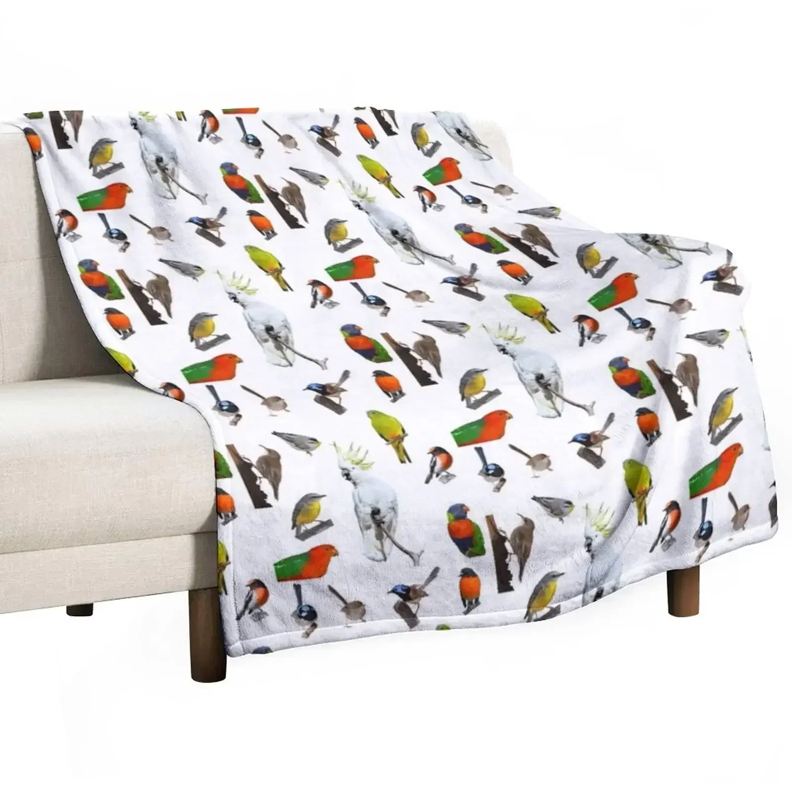 

Australian Woodland Birds Throw Blanket Fashion Sofas Travel Decorative Sofa Blankets