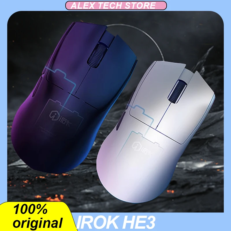 

Irok He3 Wireless Mouse 3mode Bluetooth Paw3395 Replaceable Battery Lightweight Customized Game Mouse Office Mouse Gifts