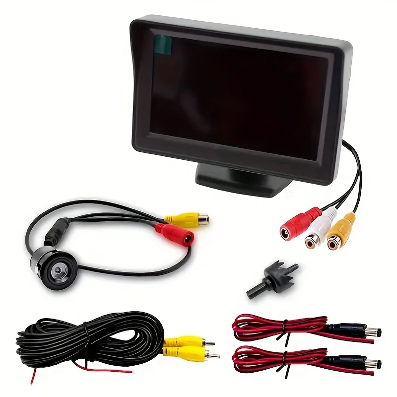 HD 10.92cm Car Backup Monitor Rearview Camera Kit Universal Wide Angle Night Vision for Reversing Parking