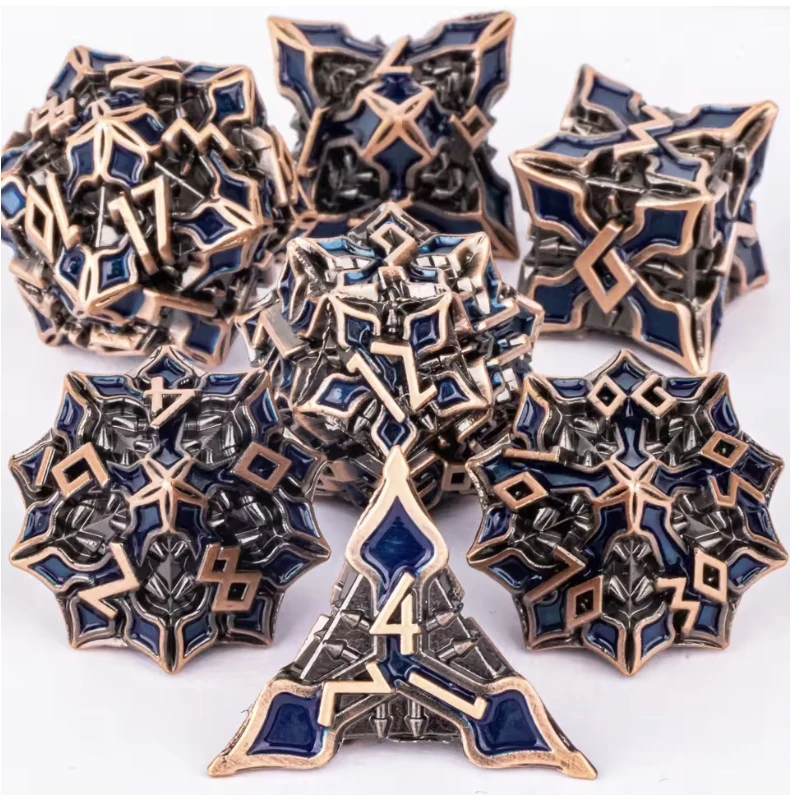 DND Metallwürfel 7-teiliges MTR Würfelset DnD Polyedrische Würfel für Dungeons and Dragons Rollenspiele D&D Würfel Geschenke Grüne Würfel – Detail 5