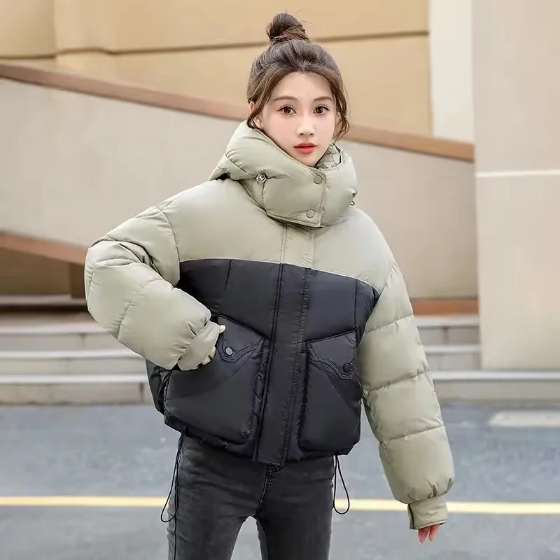 Veste Parkas courte d'hiver pour femme, nouvelle mode de loisirs, manteau en coton, assorti avec tout, élégant, rembourré, vêtements d'extérieur pour dames