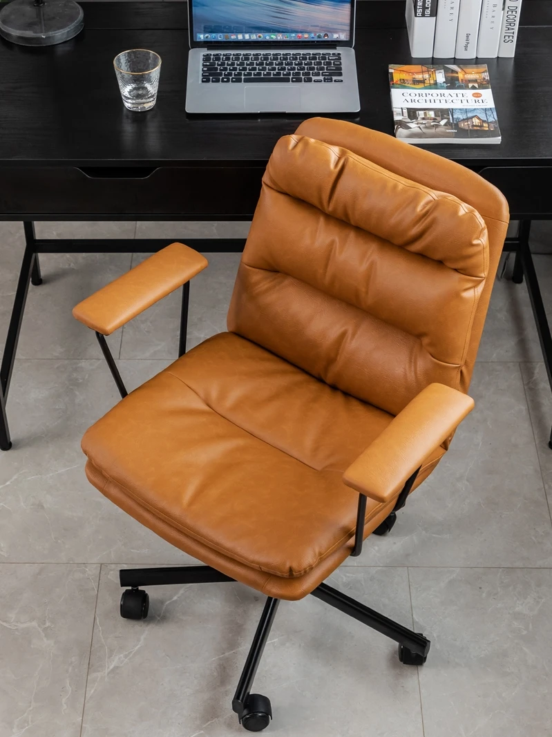 Sedentary simple swivel chair retro office chair lifting rotating home Nordic study table and chair American style