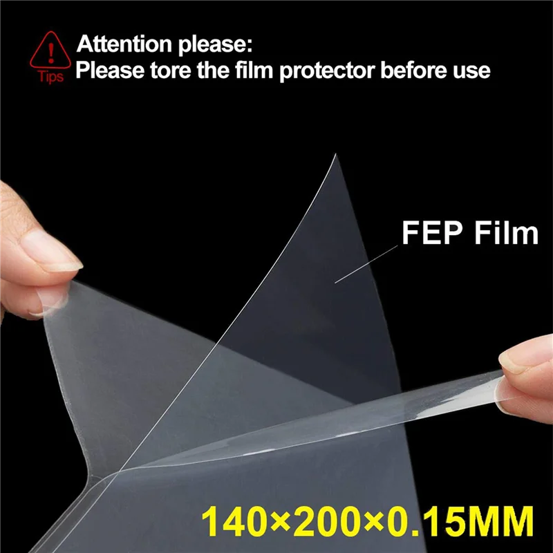 

6 шт. пленка FEP 200X140X0,15 мм для УФ-принтеров 3D, ЖК-смола SLA, сменный пластиковый шпатель 1 шт.