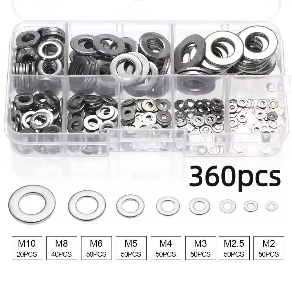 80‑580個のステンレス鋼平座金キット（M2‑M10）。  - Home Improvement Kit のレビューと価格