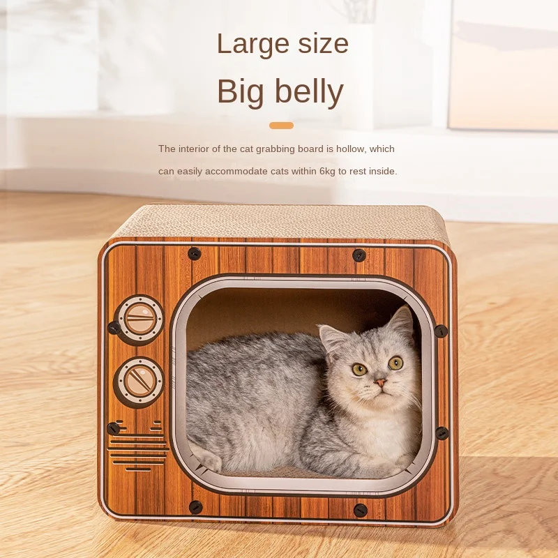 Creative Cat Scratching Board TV Cat Box resistente ai graffi resistente all'usura cartone tridimensionale per animali domestici senza scarti Pet Habitat