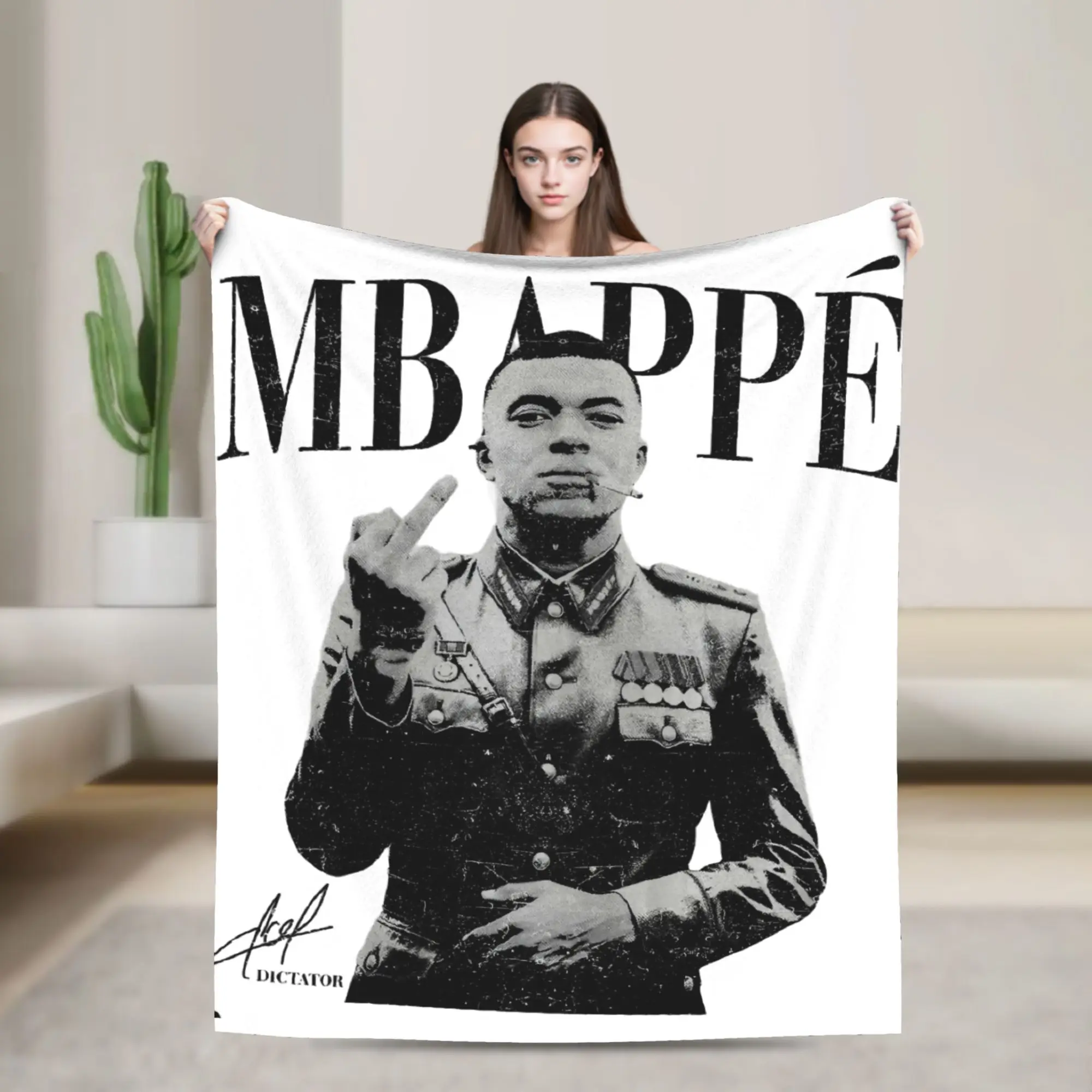 Super Soft Kylians Mbappe Dictador Meme  Throw Blanket Premium Flannel Fleece Lightweight  Bed Blanket Cozy Warm Blankets