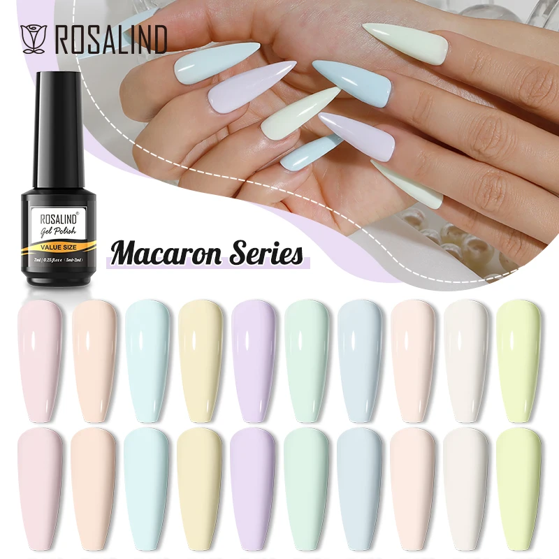 

ROSALIND Gel Varnish Hybrid Soak Off Gel Nail Polish UV LED Nails Art For Semi Permanent Base Top Matt Coat Gel Nail Polish