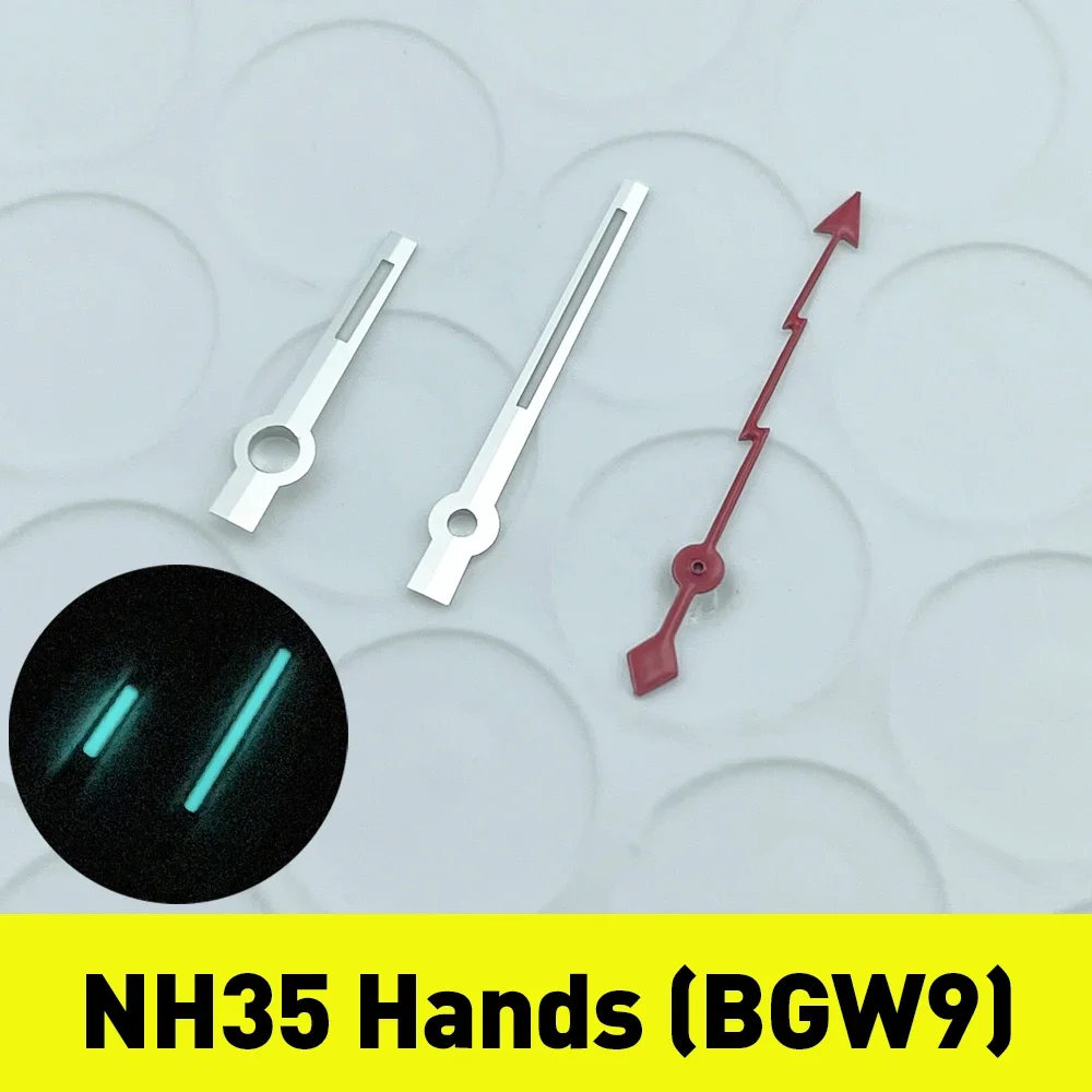 NH35 NH38 Blue Lightning Second Hand Watch Hands Set for 28.5mm Dial BGW9 Lume NH35A Movment