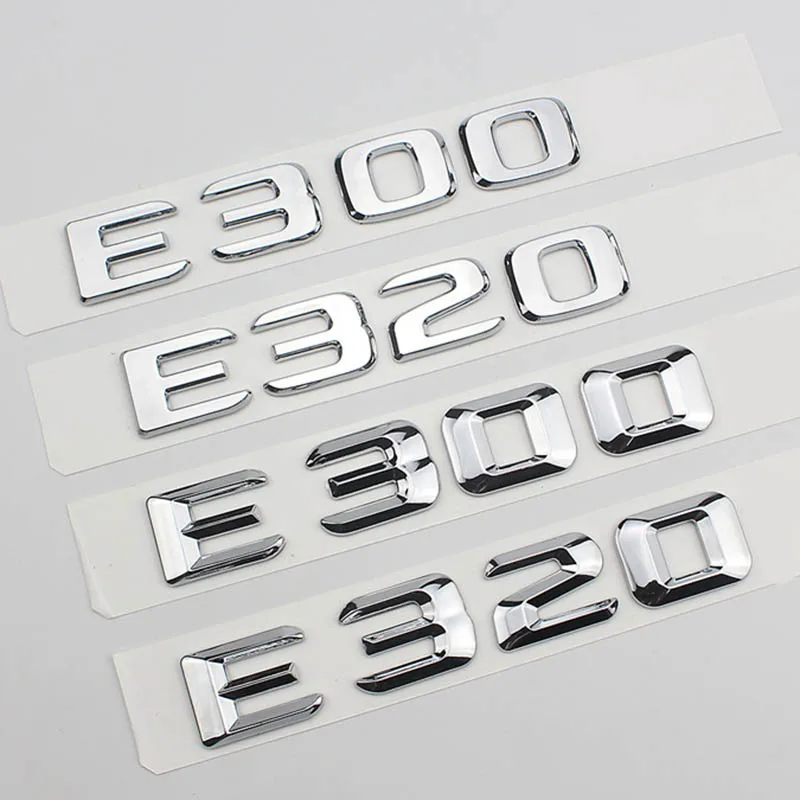 

3d ABS Chrome Letters For Car Mercedes E43 E63 AMG E200 E220 E260 E300 E320 W213 W212 Logo Sticker Trunk Emblem Accessories