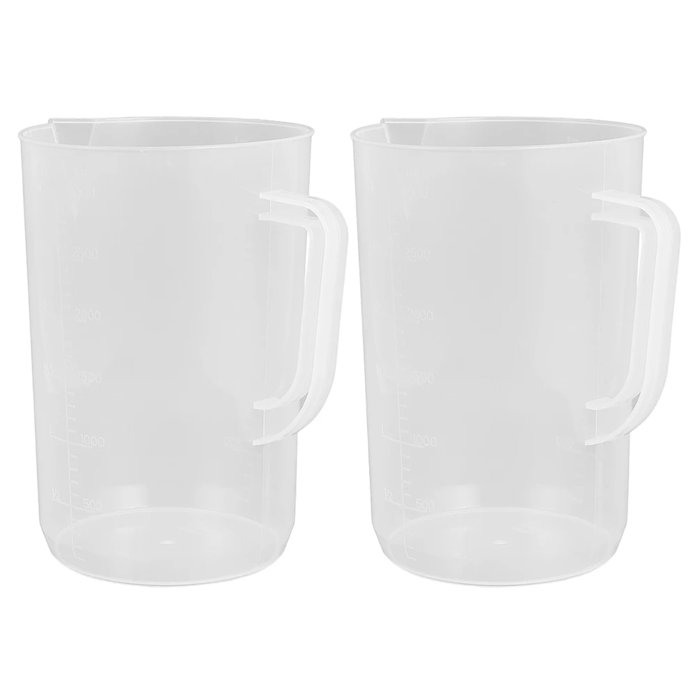 2 قطعة أكواب قياس بلاستيكية شفافة سعة كبيرة حاويات توزيع سائل زيت السيارات لمحرك السيارة الدقيق #2