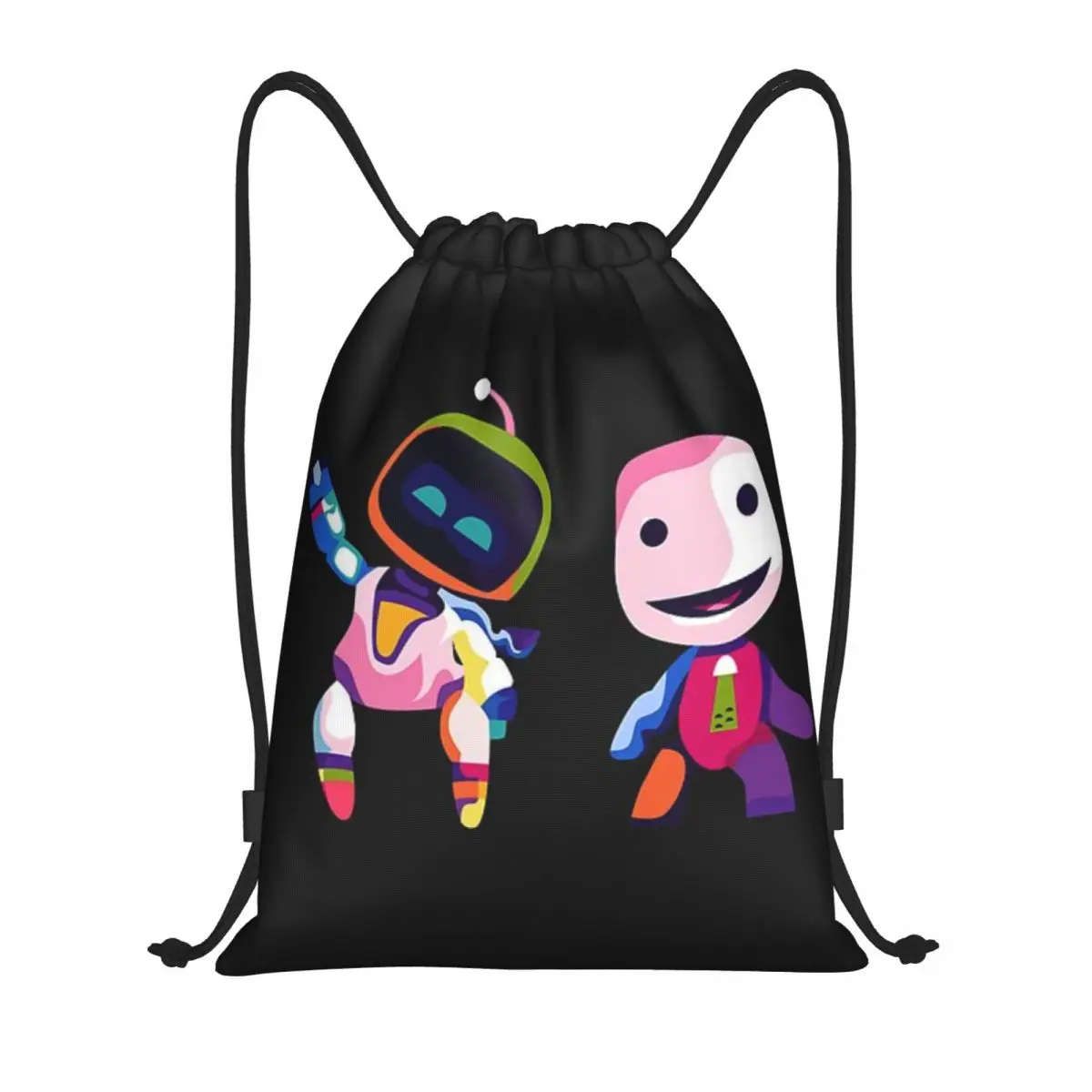 Astro And Sackboy Portable Sports Bag Thicken Drawstring Belt Riding Backpack Gym Drawstring Shoes Bag Clothes Backpacks