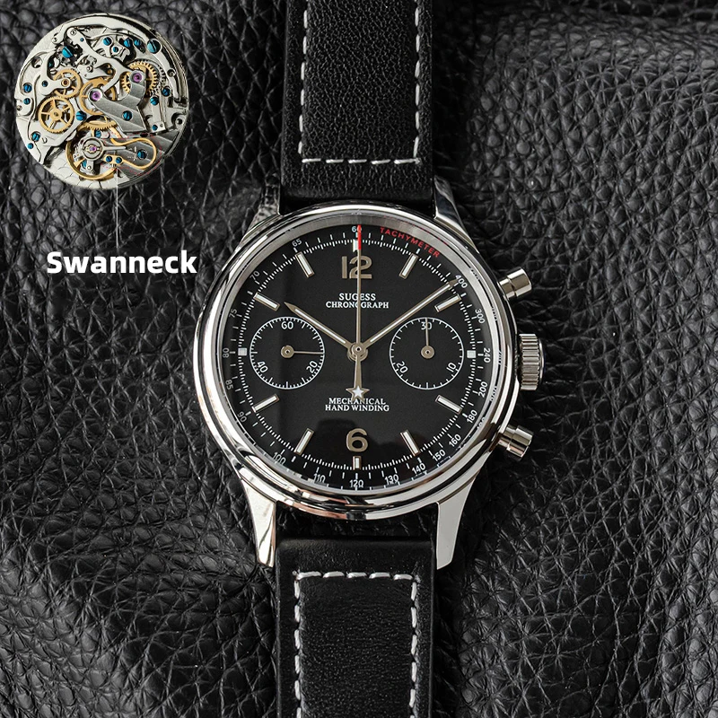 40 mm heren legerhorloge 1963 pilot mechanisch Sugess Panda polshorloge saffier luchtmacht horloges chronograaf officiële ST1901 beweging