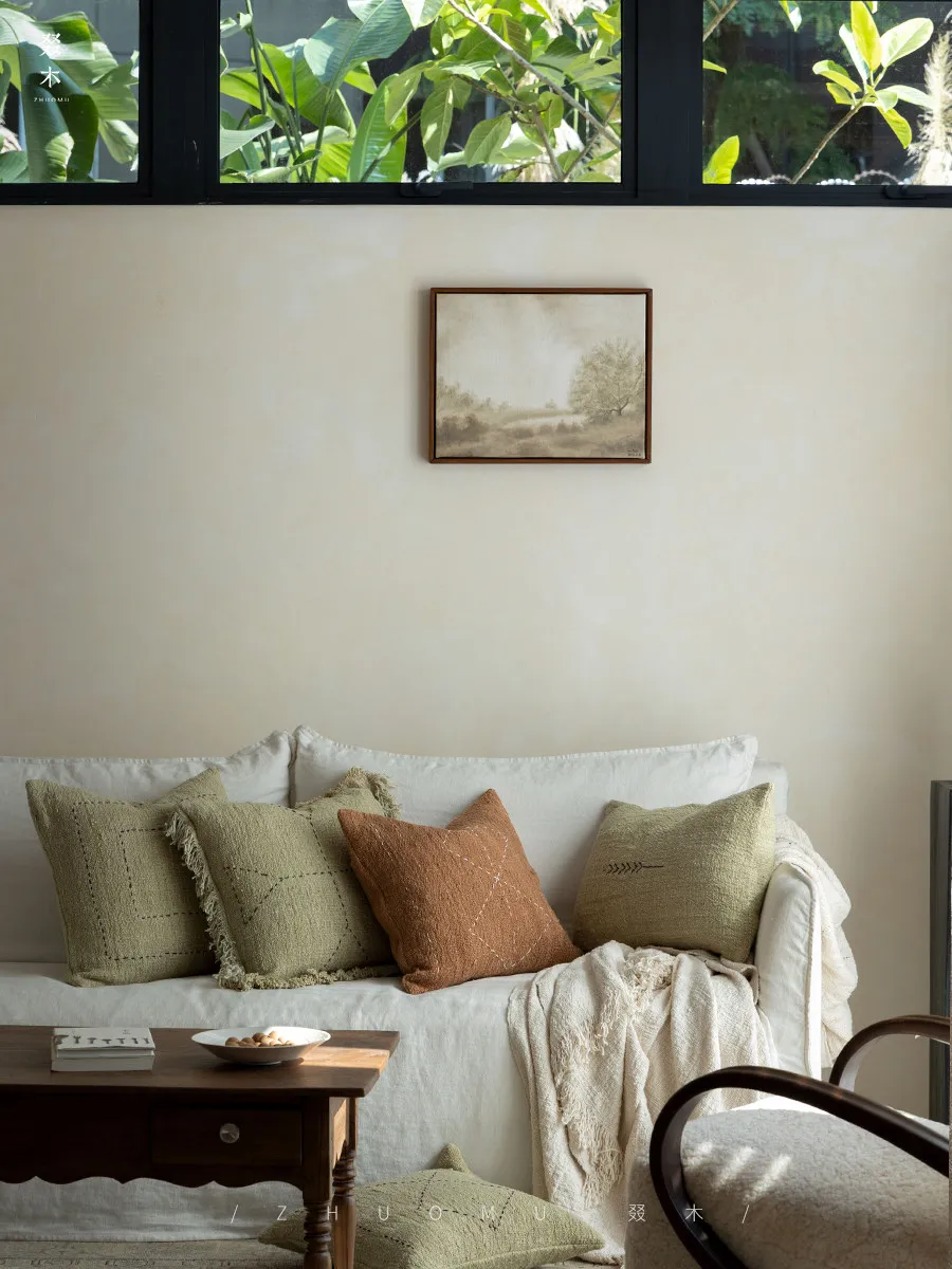 Aomu | Qingjian Hug Pillow\Wabi-Sabi Vintage Style Square Pure