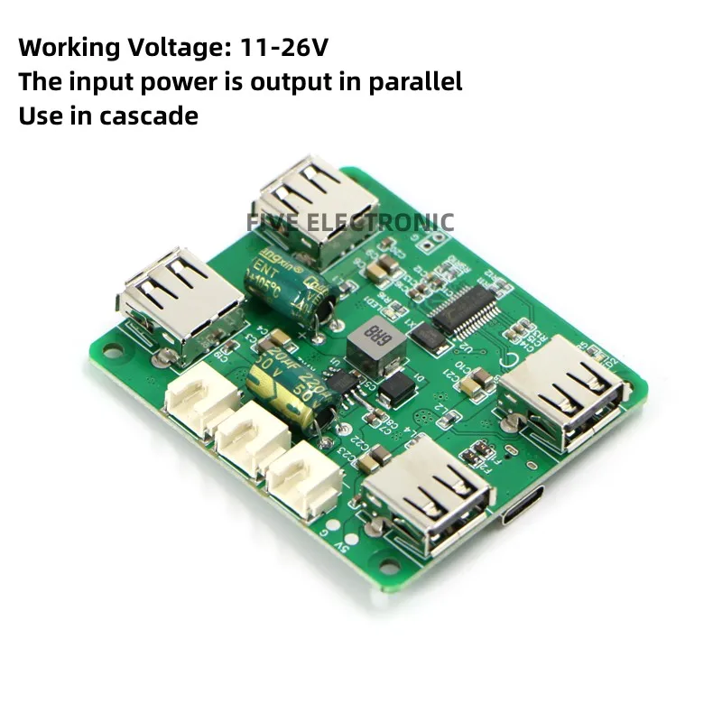 

5V 5A USB2.0 hub ROS Deconcentrator Expansion Board Peripheral Accessories with 20CM 2P Cable or Type C Data Cable