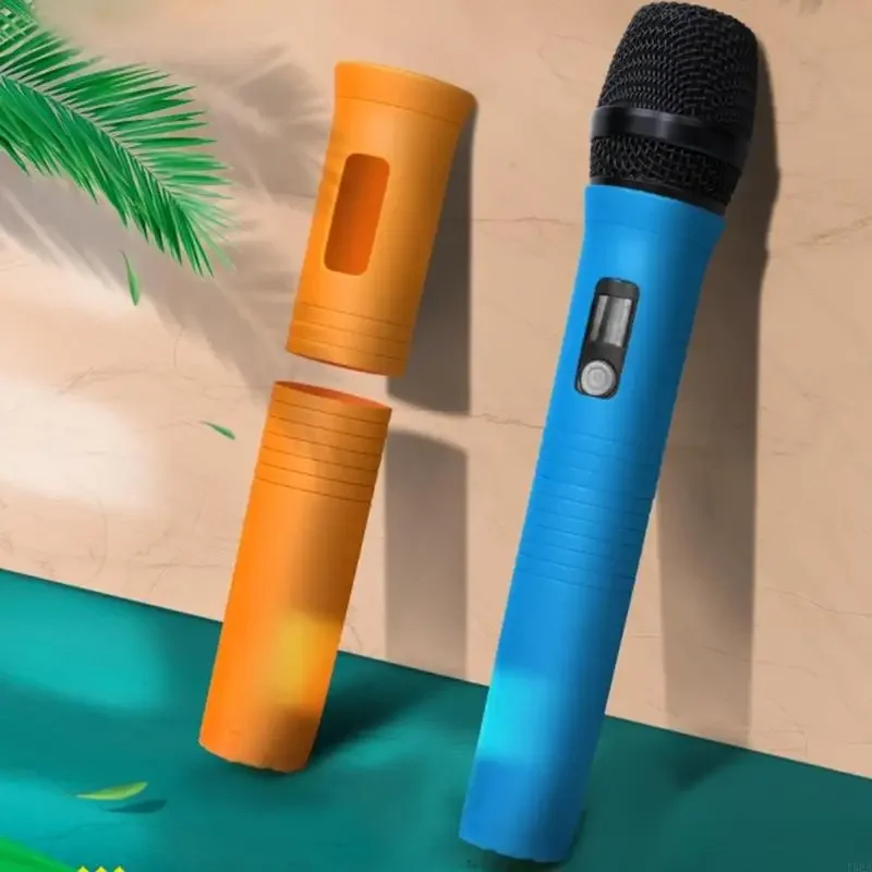 custodia per microfono con copertura in silicone paravento in spugna riduce rumore protegge dall'umidità dalla in