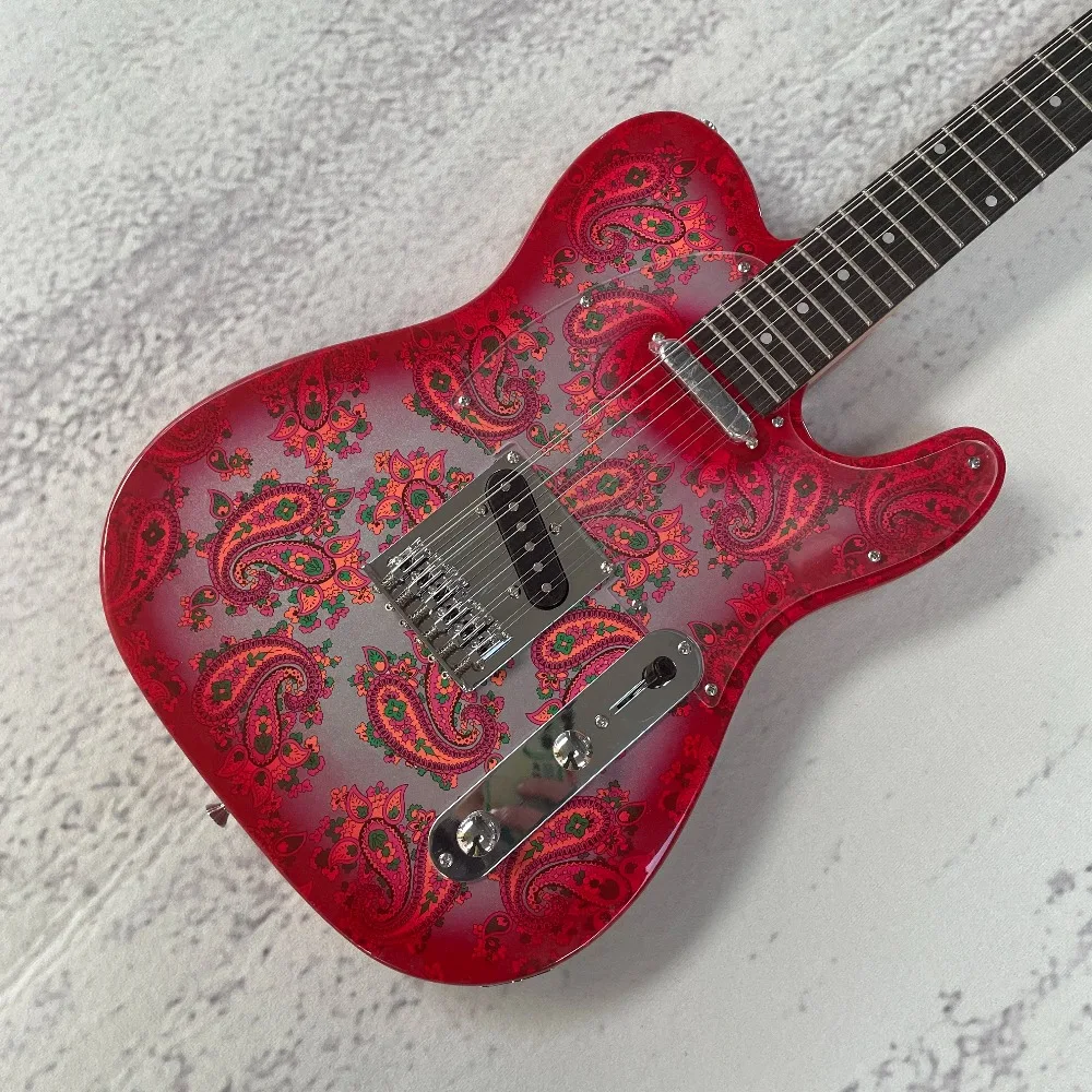 Fast Ship RED Paisely Guitar Chrome Hardware 12 Strings SS guitar