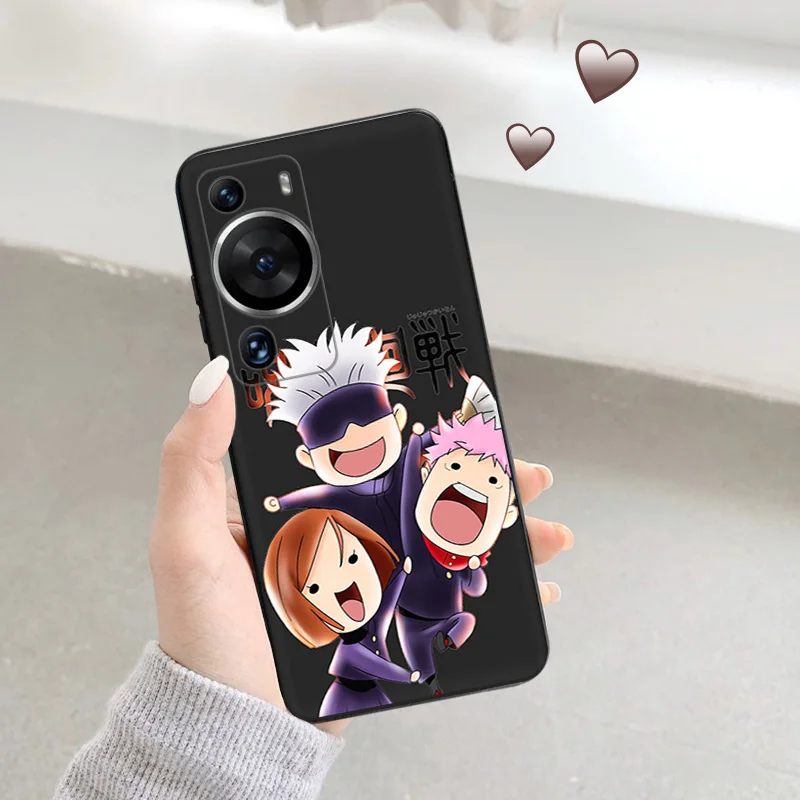 Silicone Black Phone Case for Motorola G200 5G G30 G31 One Fusion Jujutsu Kaisen Cartoon Huawei P40 P30 P20 PSmart iphone6 Cover