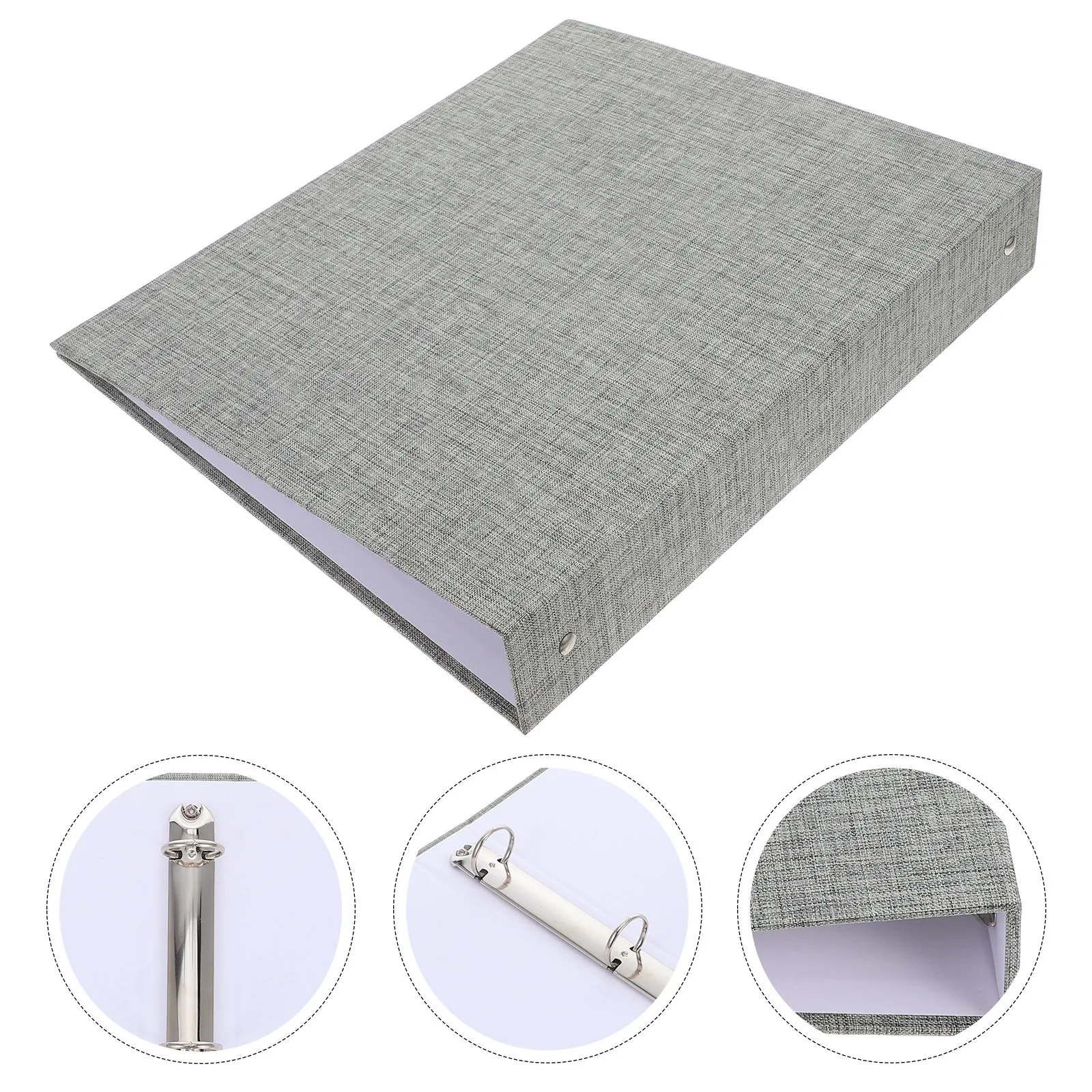 

A4 3 Ring Binder Fabric Hardcover Sheet Organizer Large Capacity Paper Holder for Office School Document Storage and Project