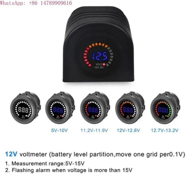 

Waterproof Custom LED Display Waterproof Voltmeter Color Digital Display With Tent Volt Meter Voltage Meter Scale Gauge Battery