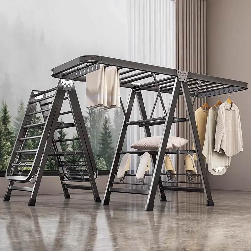 outdoor quilt drying folding drying rack, floor-to-ceiling home balcony drying rack, indoor clothes hanging rack, multi-function